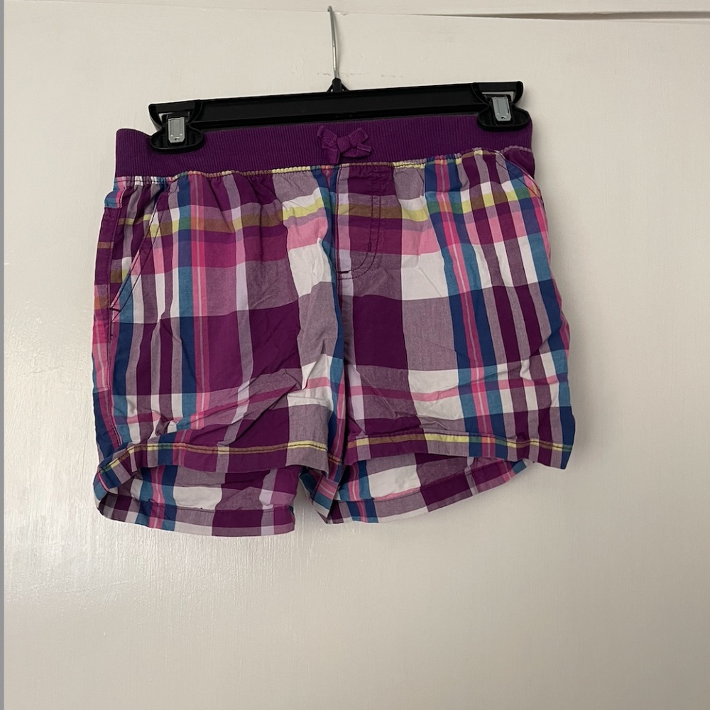 Girl's Purple Plaid Shorts